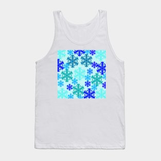 blue snowflakes pattern christmas background Tank Top